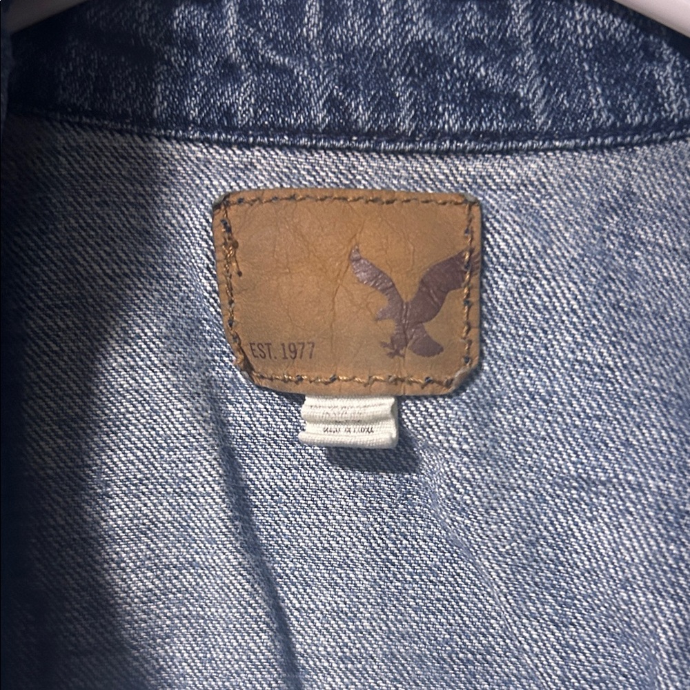 American Eagle Outfitters Dark Blue Jean Jacket - Picture 2 of 3